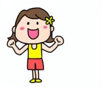女の子とやる気ポーズ 女の子,頑張る,やる気ポーズ,やる気,走るぞのイラスト素材