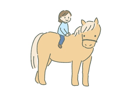 乗馬をする子供 午,子供,乗馬,楽しい,馬,乗馬クラブ,馬術,男の子,女の子,笑顔のイラスト素材