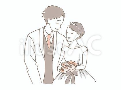 結婚式を挙げる新郎新婦
