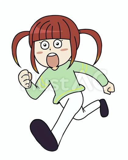走るツインテールの女の子
