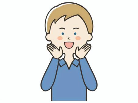 呼びかける白人男性 呼びかける白人男性 呼ぶ,声かけ,集客,応援,声援,お知らせ,注目,教える,誘導,男性のイラスト素材