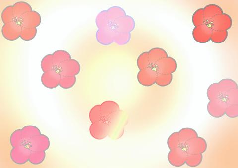 ほんわりした椿と暖色の背景 椿,ふんわり,かわいい,きれい,ほんわり,おだやか,背景,和柄,冬のイラスト素材