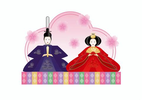Illustration, Illustration, hinamatsuri, hina matsuri, set,