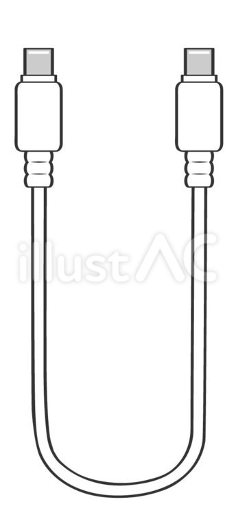 Cタイプ　白 cタイプ,usb,ケーブルのイラスト素材