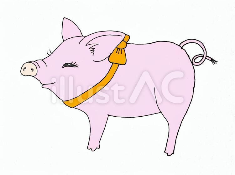 ぶたちゃん かわいい,ぶたのイラスト素材