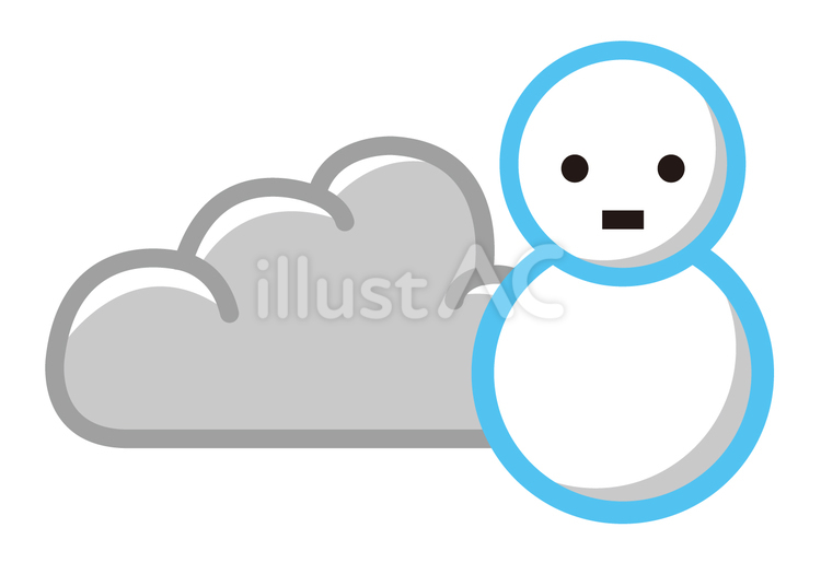 曇りのち雪アイコン 雪,アイコン,あしらいのイラスト素材