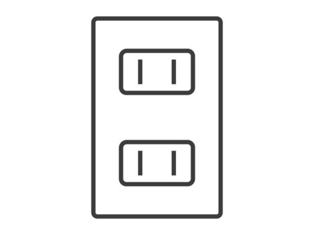 コンセント（線） コンセント,アイコン,差込み口,電源,設備,受け口,電力,二口,電気,器具のイラスト素材