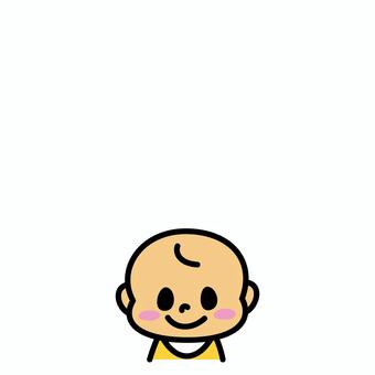 赤ちゃん　ほほえみ 赤ちゃん,笑顔,女の子,男の子,ほほえみ,微笑,顔,乳児,スタイ,よだれかけのイラスト素材