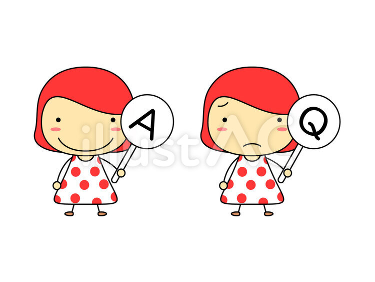 人物-Q＆A2 人,女,質問のイラスト素材