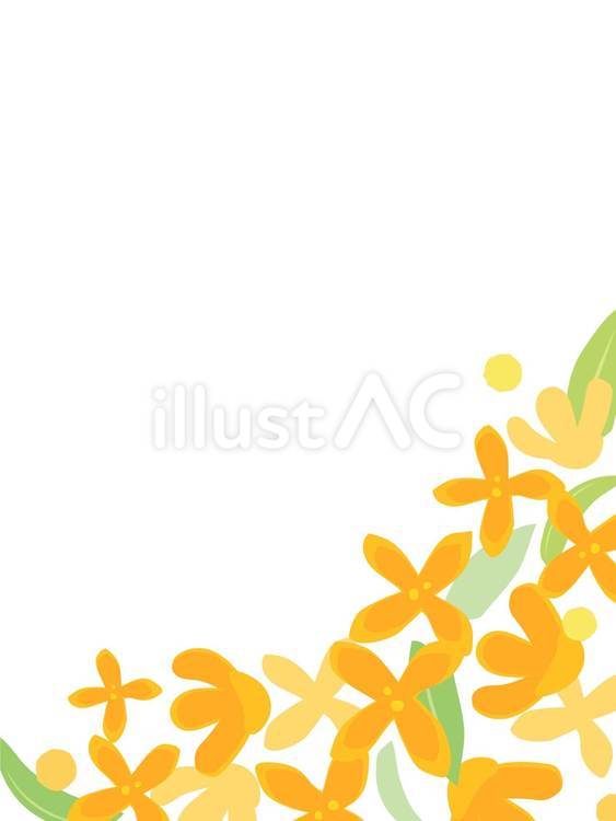 金木犀のイラスト 金木犀,キンモクセイ,秋のイラスト素材