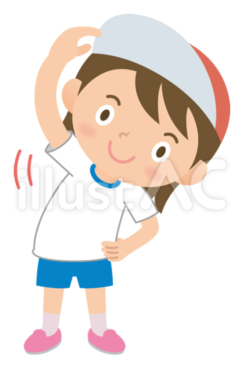 体操する小学生の女の子（体操着） 体操,小学生,女の子のイラスト素材