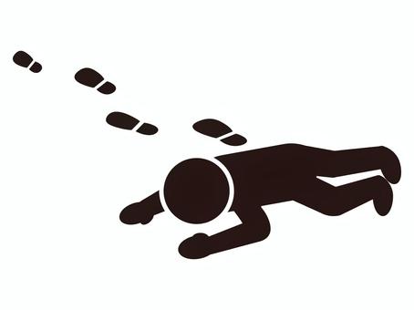 事件現場 人型,警察,事件,現場,鑑識,捜査,犯罪,事故,床,犯行のイラスト素材