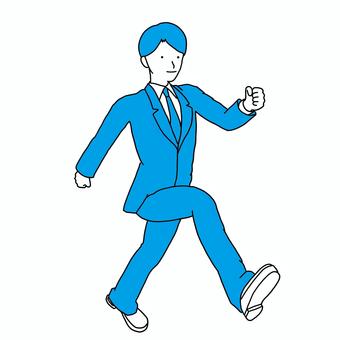 歩く男性2 歩く,踏み出す,男性,徒歩,スーツ,歩き出す,手書き,ビジネス,全身,スラックスのイラスト素材