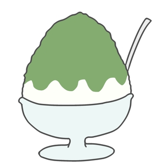 かき氷　抹茶 かき氷,夏,カキ氷,夏祭り,祭り,屋台,氷,冷たい,夜店,抹茶のイラスト素材