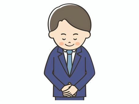 お辞儀をするスーツの男性 お辞儀をするスーツの男性 お辞儀,お礼,挨拶,礼,男性,お断り,感謝,ありがとう,笑顔,男のイラスト素材