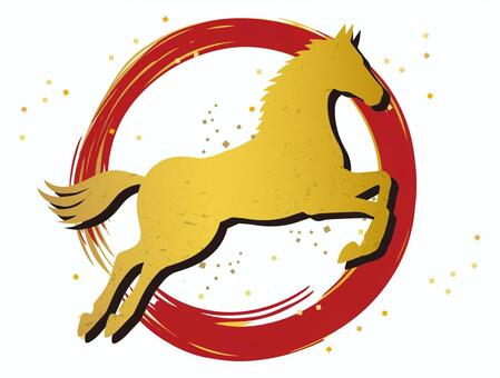 年賀状2026 馬,年賀状,午,筆,シルエット,かすれ,年賀,和風,午年,お正月のイラスト素材