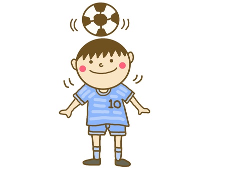 A soccer boy, football, soccer ball, heading, JPG and PNG