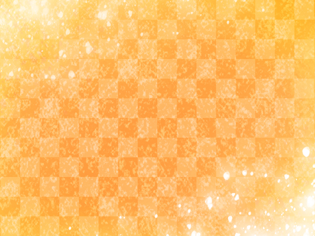 橙色（オレンジ系）の市松模様きらめき背景 オレンジ,橙,市松,模様,和柄,和風,光,きらめき,輝き,和紙風のイラスト素材
