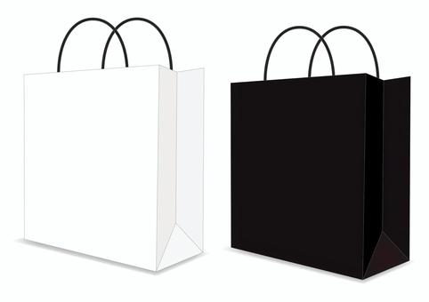 Illustration, paper bag, white, black, 