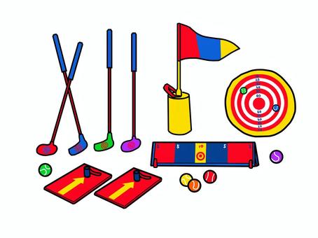 スナッグゴルフセット スナッグゴルフ,球技,スポーツ,レクリエーション,楽しい,ニュースポーツ,対決,対抗,ランチパッド,ランチャーのイラスト素材