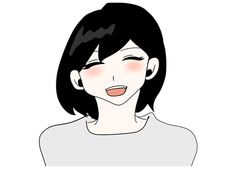 笑う女性のイラスト
