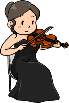 ヴァイオリニストの女性(座奏) ヴァイオリニストの女性(座奏) バイオリン,バイオリニスト,ヴィオラ,女性,オーケストラ,クラシック,コンサート,全身,演奏中,音楽のイラスト素材