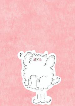 喜ぶねこちゃん かわいい,喜ぶ,嬉しい,楽しい,やったー,万歳,音符,ご機嫌,ジャンプ,飛ぶのイラスト素材