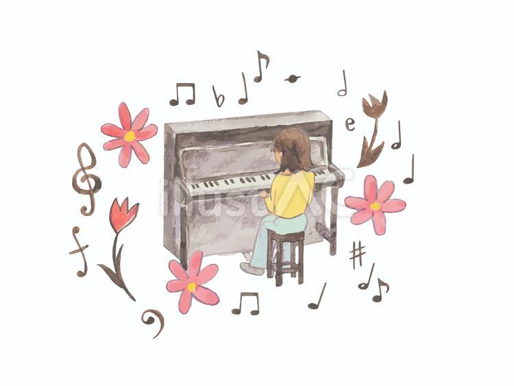 水彩のピアノのイメージ ピアノ,音楽,音楽会のイラスト素材