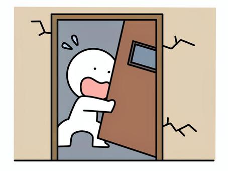 外れた扉を持つ棒人間 外れた扉を持つ棒人間 修理,扉,棒人間,ドア,ヒビ,困る,どうしよう,外す,玄関,かわいいのイラスト素材
