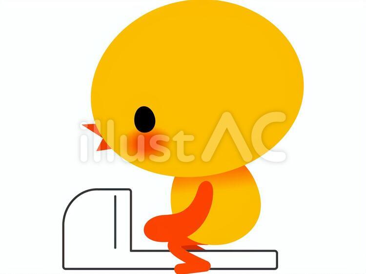 ひよことトイレ3 ひよこ,ヒヨコ,鳥のイラスト素材