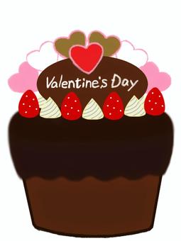 Valentine chocolate cake_strawberry, valentine's chocolate, cake, chocolate, JPG and PNG