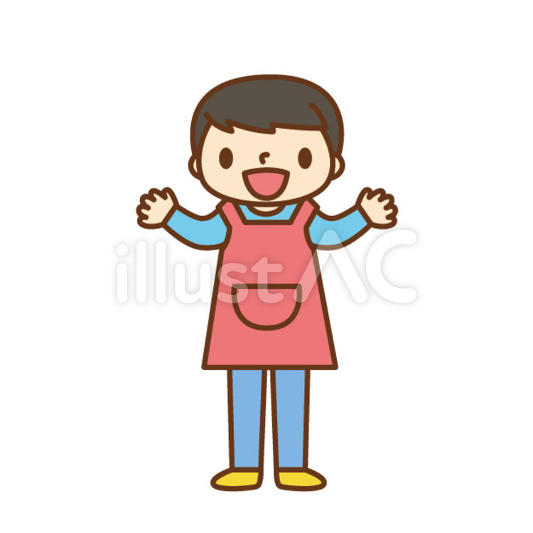 保父さん・全身 人物,男性,保育士のイラスト素材