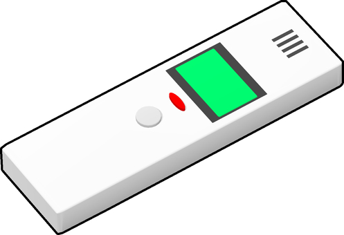 アルコールチェッカー 電化製品,電子機器,アルコールチェッカー,日用品,白色,蛍光色,3dcg,立体,デフォルメ,背景透過のイラスト素材