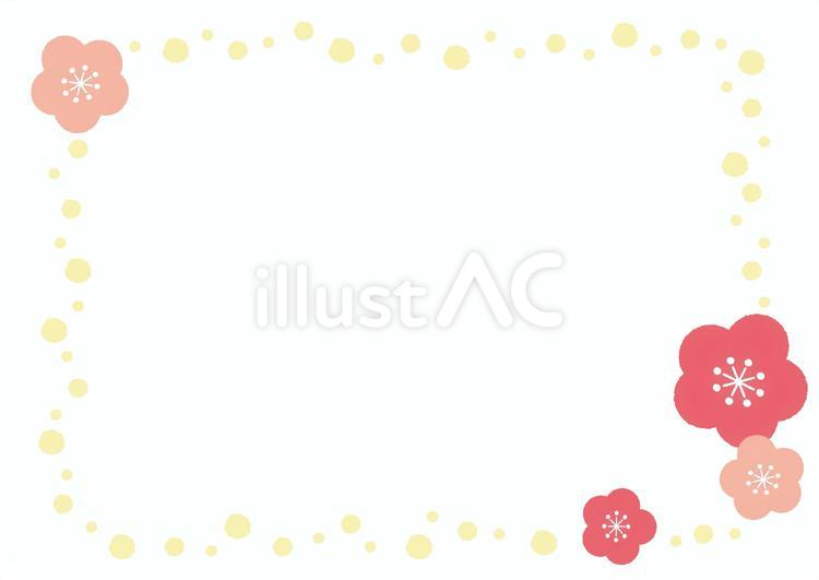 梅の花のフレーム 梅,和風,花のイラスト素材