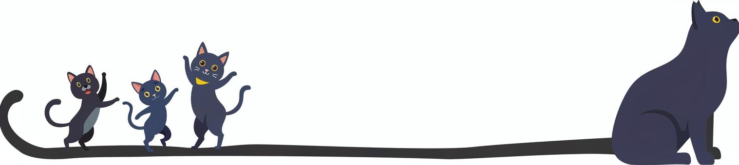 猫のながいしっぽの罫線・仔猫つき 猫,罫線,保護猫,ペット,動物のイラスト素材