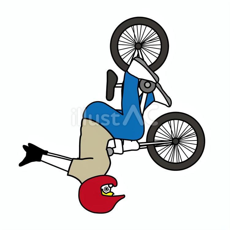 BMXする女の子で宙返りで手を放す アーバンスポーツ,スポーツ,bmxのイラスト素材