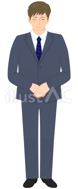 お辞儀をするスーツの男性 男性,人物,人のイラスト素材