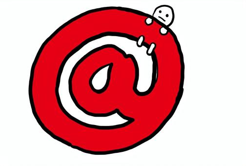 アットマークにしがみつくゆるキャラ