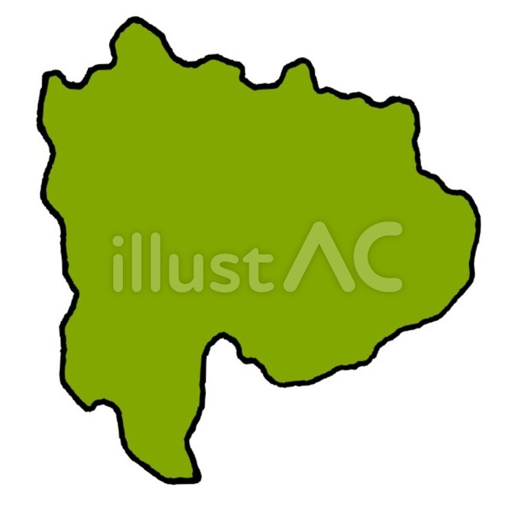 山梨県 山梨県,山梨,都道府県の形のイラスト素材