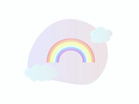 ほわほわした虹と雲（背景透過あり） 虹,雲,ほわほわ,かわいい,シンプル,背景透過,グラデーション,素材のイラスト素材