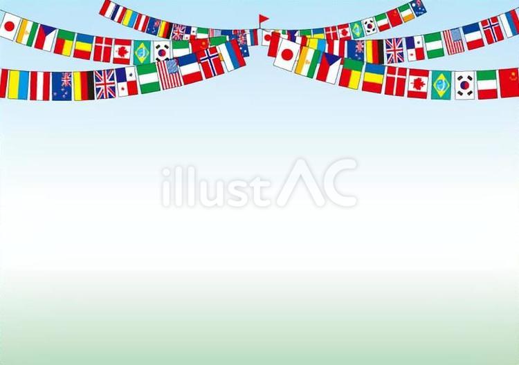 国旗A05b 国旗,万国旗,運動会のイラスト素材