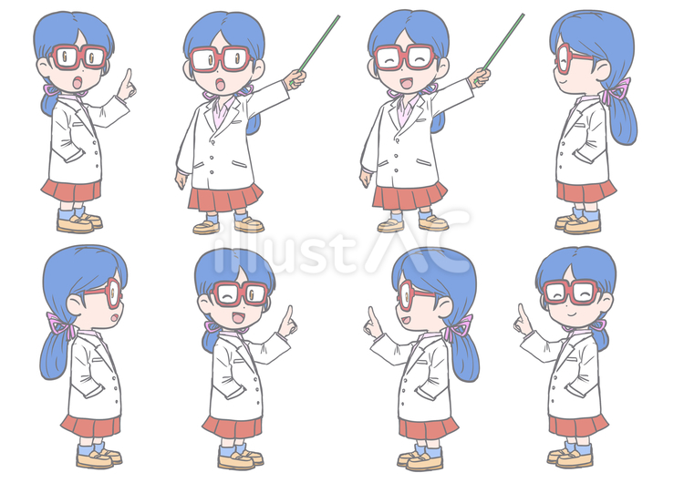 博士ちゃん1 女性,博士,白衣のイラスト素材