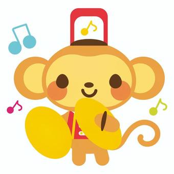 どうぶつ音楽隊 さる どうぶつ音楽隊 さる 猿,サル,動物,生き物,擬人化,キャラクター,音楽,マーチング,バンド,可愛いのイラスト素材