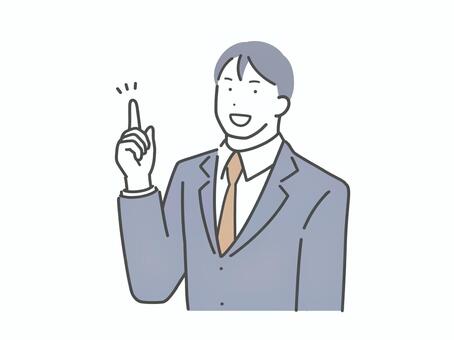 ポイントを説明するスーツの男性 男性,人物,若い,ポイント,説明,解説,大人,スーツ,会社員,サラリーマンのイラスト素材