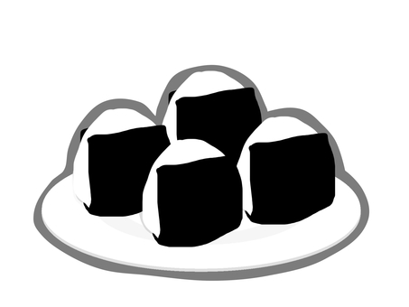 おにぎり おにぎり,おむすび,大きい,大食い,過食,食べ過ぎ,食いしん坊,朝食,昼食,主食のイラスト素材