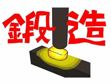 鍛造 鍛造,文字絵,熱,機械,技術,pop調,手描き,挿絵,ワンポイント,素材のイラスト素材