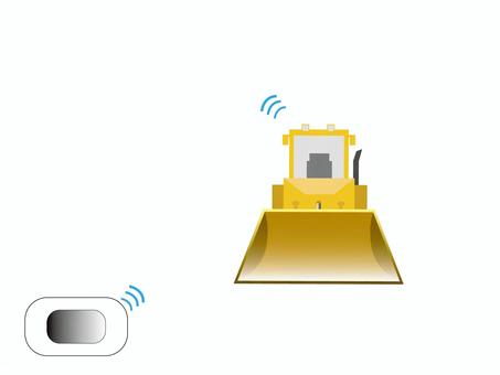 遠隔ショベル ショベル,遠隔,ict,工事,無人のイラスト素材
