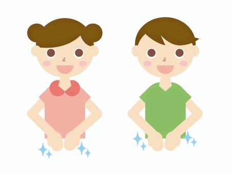 手洗い 子ども 男女 手洗い 子ども 男女 手洗い,男の子,女の子,子ども,小学生,笑顔,ピカピカ,手洗いうがい,男女,キラキラのイラスト素材