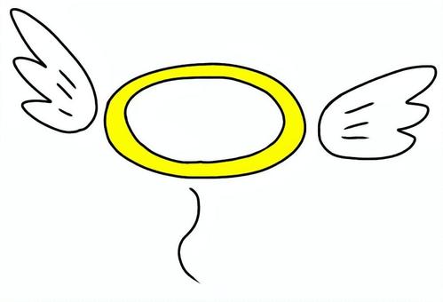 天使の輪 天使,輪,羽,天国,死,手書き,リングのイラスト素材
