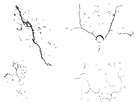 クラック亀裂線画セット セット,亀裂,ひび割れ,クラック,割れ目,破損,破壊表現,ひび,ダメージ,ひび割れ模様のイラスト素材